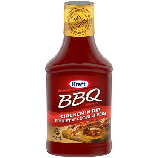 Kraft BBQ Sauce, Chicken & Rib, 455mL BBQ Sauce - Sabat Deals068100078589