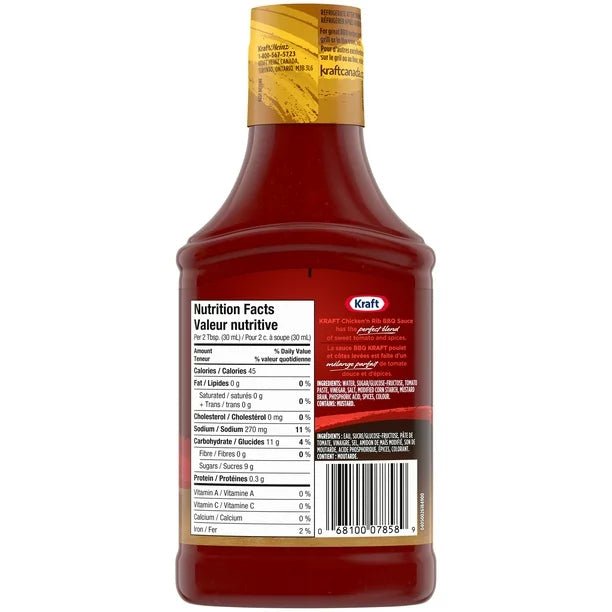 Kraft BBQ Sauce, Chicken & Rib, 455mL BBQ Sauce - Sabat Deals068100078589
