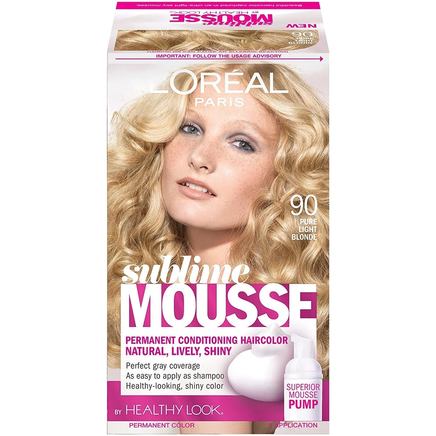 L'Oréal Sublime Mousse, 90 Pure Light Blonde Hair Dye / Hair Colour - Sabat Deals071249197226