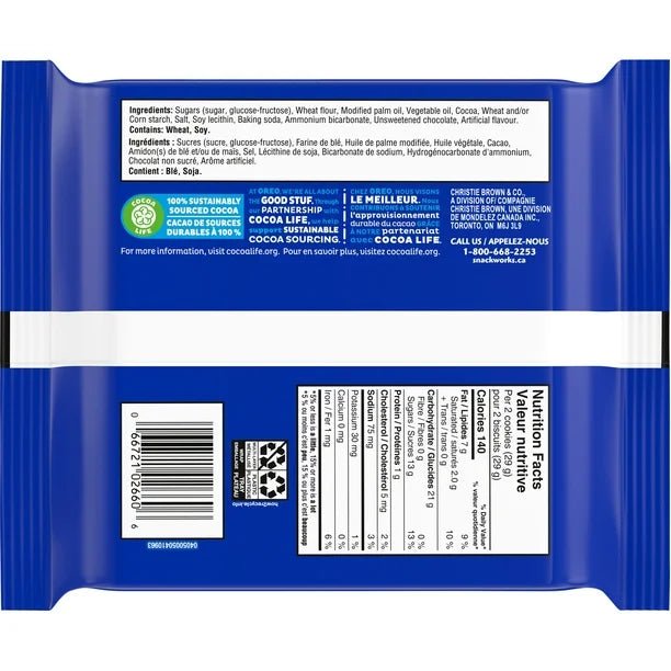 Oreo Double Stuf Chocolate Sandwich Cookies, 261g Cookies - Sabat Deals066721026606