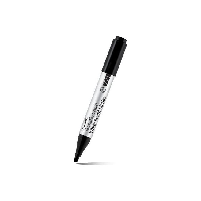 Monami SigmaFlo Liquid Chisel Type White Board Marker, 12 Pack, Black Markers - Sabat Deals734484159151