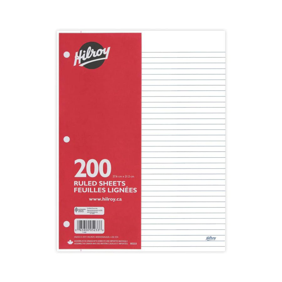 Ruled Paper, 3-Hole Punched, 200 sheets Paper - Sabat Deals
