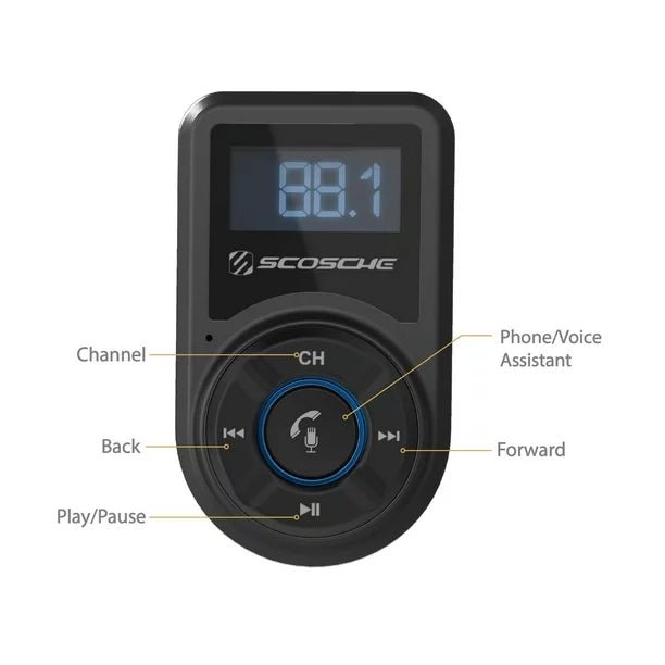 Scosche BTFM3 BTFreq Bluetooth FM Transmitter Bluetooth Transmitters - Sabat Deals033991069794